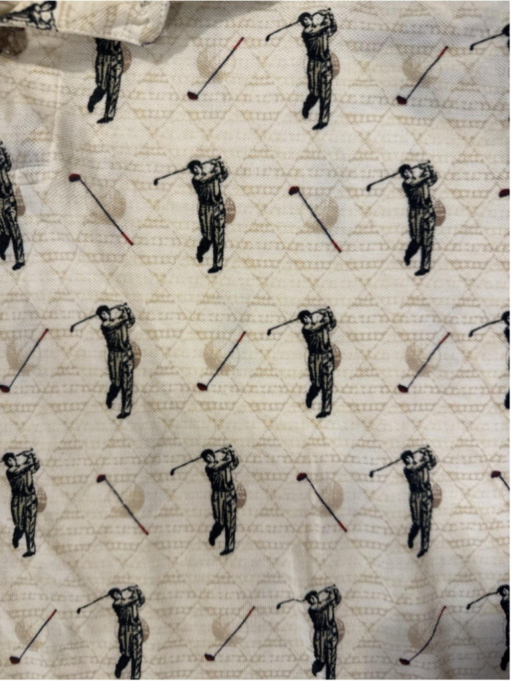 VTG 90s St. Johns Bay Golf All Over Print Polo Golf Shirt Cotton Golf Sz L - Picture 3 of 5
